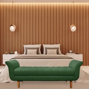 Recamier Olinda Suede 160 cm Pés Chanfrado Castanhos - D'Rossi - Verde
