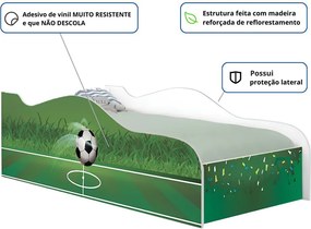 Mini Cama Infantil 157,5x72,5cm com Proteção Lateral Personagens K02 - D'Rossi - COPA FUTEBOL