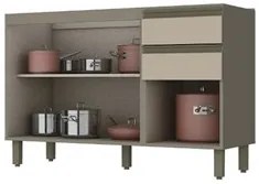 Balcão Gabinete Para Pia 120cm 2 Portas 3 Gavetas Sem Tampo Connect Du