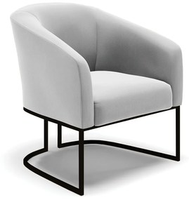 Namoradeira e 2 Poltronas Industrial Preto Stella Suede D03 - D'Rossi - Cinza
