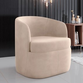 Kit 2 Poltronas Decorativas Design Moderno Bel Sala de Estar Base Giratória Veludo Rosê G33 - Gran Belo