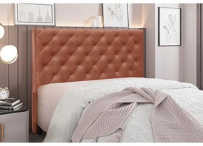 Cabeceira Cama Box King 195 cm Tania Veludo S04 - D'Rossi - Cobre