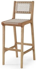 Banqueta Alta Trama Stain Jatobá Corda Areia 106cm - 67230 Sun House