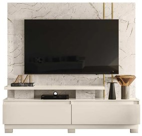 Home Theater Braun MDP 2 Gavetas até 75 Calacata/OffWhite G97 - Gran Belo