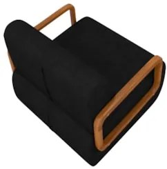 Poltrona Decorativa Orgânica para Sala Belarus Z08 Sintético Preto - M
