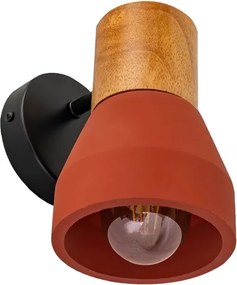 Arandela Concreto E Madeira Bottle - TERRACOTA