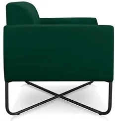 Kit 2 Poltronas Decorativas Base Industrial X Preta Maressa S23 Suede