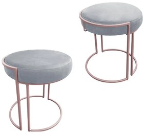 KIT 02 PUFF LOVE SUEDE BASE ROSE DROSSI - Cinza