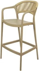Banqueta Juna Or Design Fendi em Polipropileno com Rattan UV