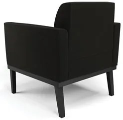 Sofá Namoradeira e 1 Poltrona Base Madeira Preto Maressa Suede Preto -