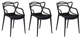 Conjunto com 3 Cadeiras Allegra Preto - Conjunto com 3 Cadeiras Allegra - Preto