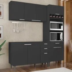 Armário de Cozinha CP02 Para Pia 120cm Pérola Z34 Preto - Mpozenat