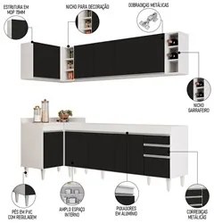 Armário de Cozinha Modulado de Canto Direito 5 Peças CP43 Balcão sem T
