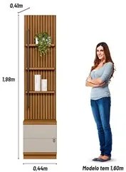 Painel Ripado com Mesa de Apoio Industrial 1 Módulo 44cm Golden L06 Na