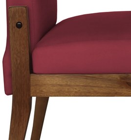 Conjunto 8 Cadeiras De Jantar Aurora Base Madeira Maciça Estofada Suede Bordô