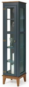 Cristaleira Remy 1 Porta de Vidro cor Azul Petróleo 43cm - 67886 Sun House