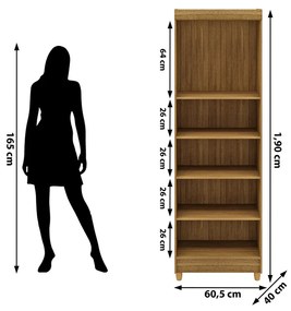 Armário Multiuso 61cm Alto 2 Portas Prateleiras Guiné V01 - D'Rossi - Naturale e Brisa