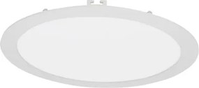 Plafon Led De Embutir Redondo Branco 18W 6000K Moldura