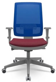 Cadeira Brizza Diretor Grafite Tela Azul Assento Poliester Vinho Autocompensador Piramidal - 66165 Sun House