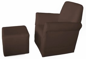 Poltrona Suzi Amamentação Balanço + Puff Suzi Courino Marrom