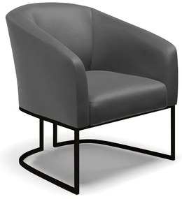 Cadeira Sala de Jantar Base Industrial Preto Stella Sintético D03 - D'Rossi - Grafite