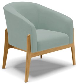Poltrona Decorativa Base Madeira Stella Cotelê Ext/Veludo D03 - D'Rossi - Menta
