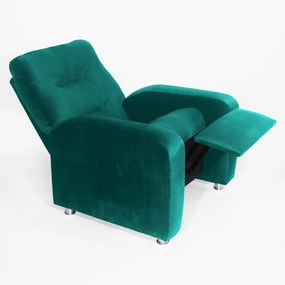 Poltrona Do Papai Reclinável Madri Suede Azul Tiffany