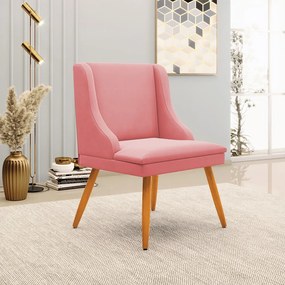 Cadeira de Jantar Liz Suede Pés Palito Castanho D03 - D'Rossi - Rose
