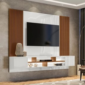 Rack Suspenso Lorena 2 Portas e Painel Lara C03 220 cm- ADJ Decor