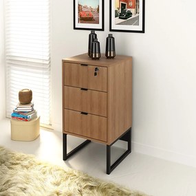 Gaveteiro para Escritório Home Office ME4158 MDP Amendoa/Preto G69 - Gran Belo