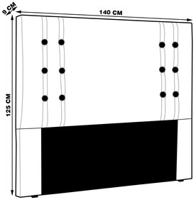 Cabeceira Decorativa 1,40M Kors PU Marrom G63 - Gran Belo