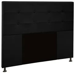 Cabeceira Cama Box Casal Queen 160cm Safira Sintético I02 Preto - Mpoz
