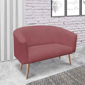 Namoradeira 02 Lugares Stella Linho Whisky Rosê A106 Pés Palito Natural - D'Rossi