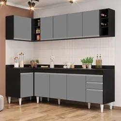 Armário de Cozinha Modulado de Canto Direito 5 Peças CP44 Balcão com T