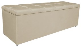 Calçadeira Estofada Manchester 160 cm Queen Size Corano Bege - ADJ Decor