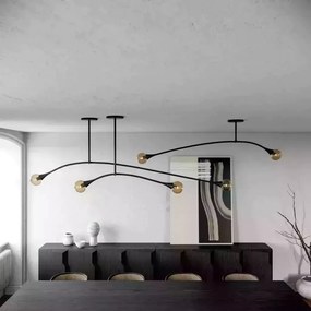 Pendente Jazz Haste Horizontal 124Cm Fixa 11X150X43Cm 2Xe27 - Usina 52... (BT - Branco Texturizado)