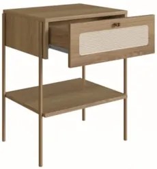 Mesa de Cabeceira Com 1 Gaveta Pé Metal Arlo A10 Hanover/Dourado - Mpo