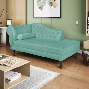 Recamier Diana 160cm Lado Direito Suede Azul Tiffany - ADJ Decor