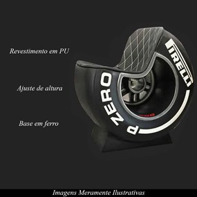 Kit 2 Poltronas Decorativas Pneu Wheel Seat P Zero Preto/Branco G53 - Gran Belo
