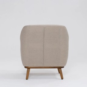 Poltrona Decorativa Pauline D07 Base Madeira Linho Aveia - D'Rossi