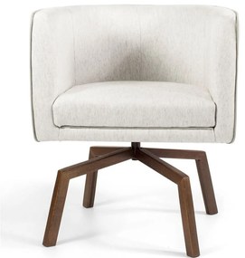 Poltrona Decorativa Sala de Estar Giratória Ka Nix Linho G15 - Gran Belo