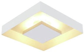 Plafon Home Quadrado De Sobrepor 45,5X45,5X8Cm 04Xe27 - Usina 251/5E (BT - Branco Texturizado + BR-F - Branco Fosco)