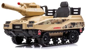 Carrinho Elétrico Mini Tanque com Som Luz e Disparador de Munição Camuflado Amarelo G31 - Importway