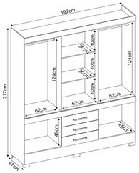 Guarda Roupa Casal 10 Portas 2 Com Espelho Elite 3 Gavetas New Murano