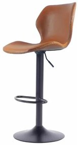 Banqueta Bristol Couro Ecologico Caramelo com Base Disco Ajustavel 110cm - 70778 Sun House