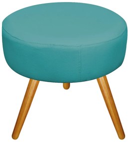 Kit 02 Puffs Sofia Palito Mel Suede Azul Turquesa - ADJ Decor