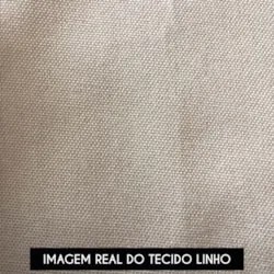 Poltrona Para Sala Pé Metal Dourado Kit 2 Ana Linho Bege - Ibiza