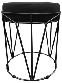 Puff Multiuso com Mesa Babu 2 em 1 Suede Preto Base Preto - D'Rossi