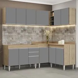 Armário de Cozinha Modulado de Canto 6 Peças CP28 Balcão sem Tampo Cas