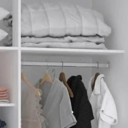 Guarda Roupa Solteiro 134cm Espelho Taiga Branco/Cinnamon L01 - Mpozen